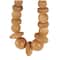 Light Brown Wood Necklace Handmade Geometric Beaded Garland Sculpture